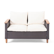 Isla - Transitional Chat Set With Water Resistant Cushions - Teak - R&R Furniture Gallery (Fountain Valley, CA)