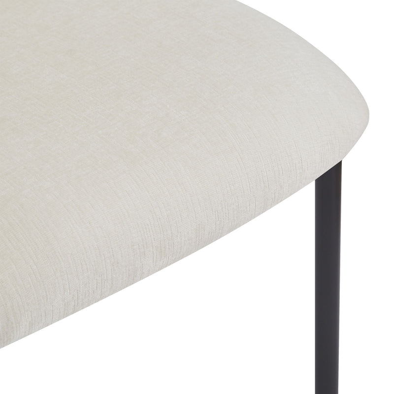 Modern Upholstered Dining Chairs With Metal Legs (Set of 2) - Beige - R&R Furniture Gallery (Fountain Valley, CA)