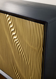 Tayner - Accent Cabinet - Black / Gold Finish - R&R Furniture Gallery (Fountain Valley, CA)