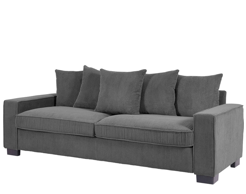 Luxe Sofa With 5 Matching Toss Pillows, Sleek Design, Spacious And Comfortable 3 Seater Couch - R&R Furniture Gallery (Fountain Valley, CA)
