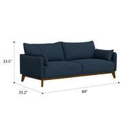 Sofa Wide With Attached Legs - Blue - R&R Furniture Gallery (Fountain Valley, CA)