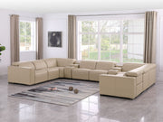 1208 - 10 Piece U Shaped Leather Sectional With 4 Power Recliners & Power Headrest - R&R Furniture Gallery (Fountain Valley, CA)
