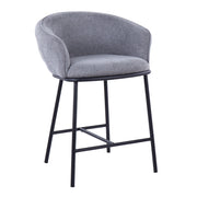 Set of two Lumi Source Ashland contemporary counter stools with wooden seats and metal legs, ideal for kitchen or bar area.