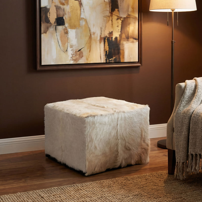 Matola Sq Ottoman - Macadamia