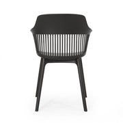Set of two Noble House Dahlia chairs with wooden legs and cushioned seats, modern design for dining or casual spaces.