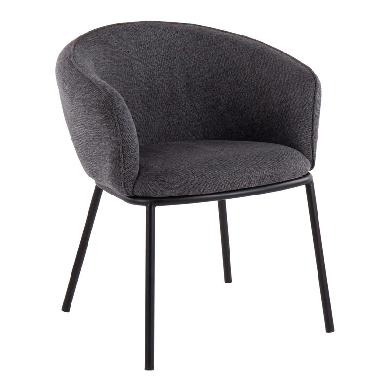Lumi Source Ashland contemporary side chair with black and charcoal upholstery and sleek modern design.
