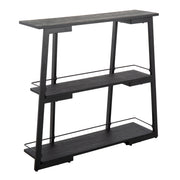 Lumi Source Converge industrial black bookcase with metal frame and open shelves for modern storage and home decor.
