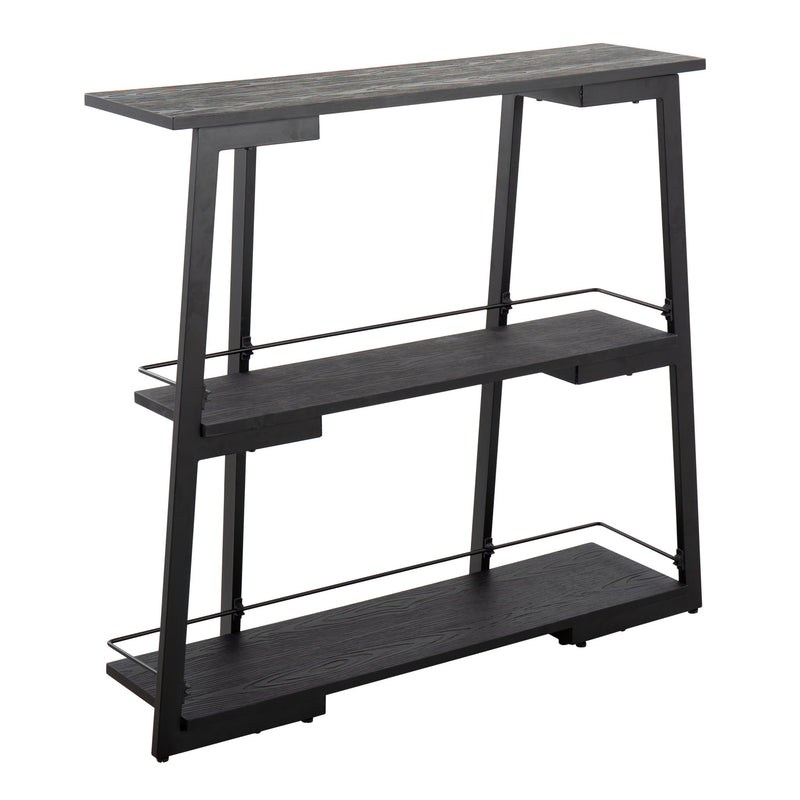 Lumi Source Converge industrial black bookcase with metal frame and open shelves for modern storage and home decor.