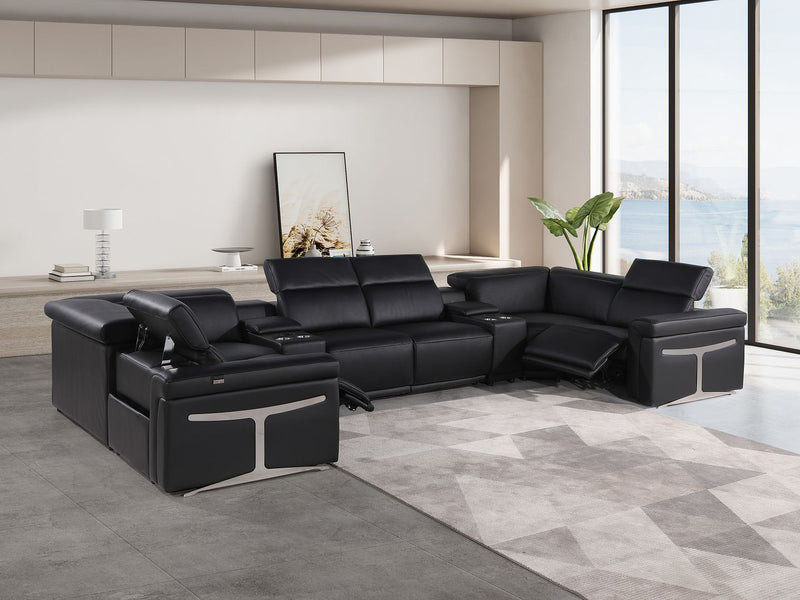 1126 - 8-Piece U-Shaped Sectional Sofa In With 2 Power Recliners & Power Headrests