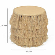 Luau - Rattan Round End Table - Natural - R&R Furniture Gallery (Fountain Valley, CA)