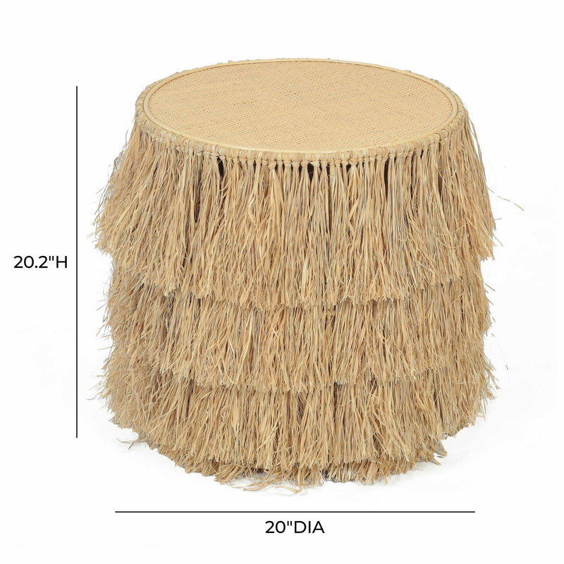 Luau - Rattan Round End Table - Natural - R&R Furniture Gallery (Fountain Valley, CA)