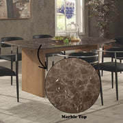 Jaramillo - Dining Table - Marble Top & Natural Finish - R&R Furniture Gallery (Fountain Valley, CA)