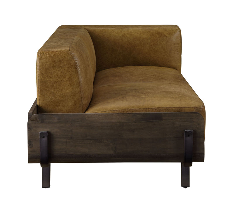 Blanca - Sofa - Chestnut Top Grain Leather & Rustic Oak - R&R Furniture Gallery (Fountain Valley, CA)