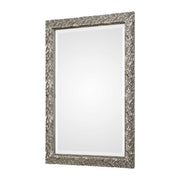 Elegant Evelina Leaves Silver Wall Mirror by Uttermost featuring a decorative frame with leaf motifs for stylish wall decor.