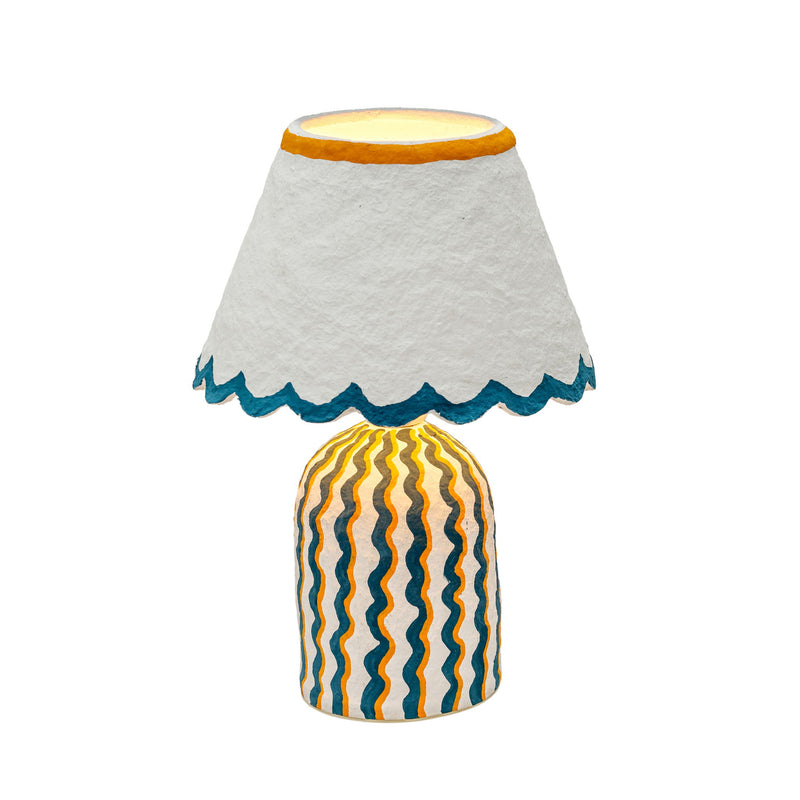 Blum - Scalloped Cotton Mache Table Lamp - R&R Furniture Gallery (Fountain Valley, CA)