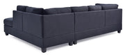 Glory Furniture Malone Comfort Sectional sofa in neutral fabric with plush cushions and wide armrests, ideal for living room comfort.