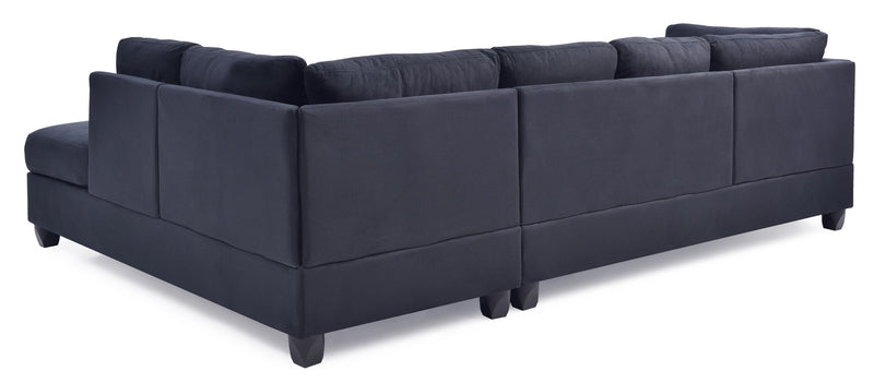 Glory Furniture Malone Comfort Sectional sofa in neutral fabric with plush cushions and wide armrests, ideal for living room comfort.