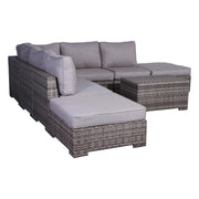 Outdoor 6 Person Wicker Seating Group With Cushions - Gray Mix - R&R Furniture Gallery (Fountain Valley, CA)