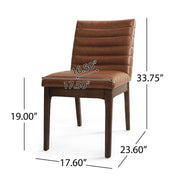 Set of two Noble House upholstered dining chairs with cushioned seats and rubber legs, showcasing modern design and comfort.
