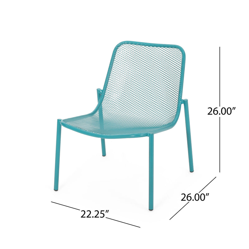 Noble House outdoor iron arm chair with decorative design, featuring a sturdy frame and stylish pattern for patio seating.