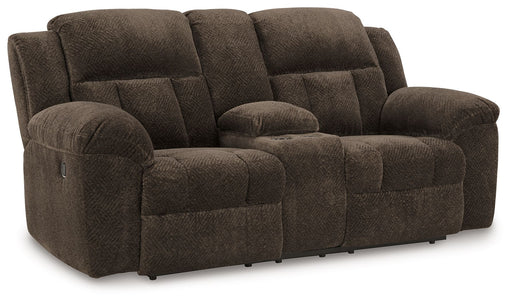 Frohn - Dbl Reclining Loveseat With Console - R&R Furniture Gallery (Fountain Valley, CA)