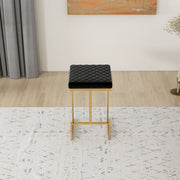 Joel - Upholstered Stool - Black / Gold - R&R Furniture Gallery (Fountain Valley, CA)