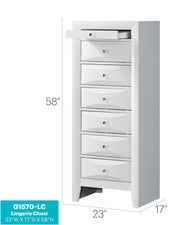 Marilla 7-drawer lingerie chest by Glory Furniture with a sleek wooden finish and modern design, featuring spacious drawers.