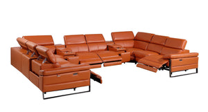 1246 - 10-Piece U-Shaped Modular Power Reclining Sectional With 4 Power Recliners And Power Headrests