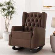Amedou - Contemporary Tufted Wingback Rocking Chair - Dark Brown - R&R Furniture Gallery (Fountain Valley, CA)