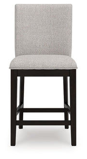 Neymorton - 5 Pc. - Rectangular Dining Room Counter Table, 4 Barstools - Dark Grayish Brown - R&R Furniture Gallery (Fountain Valley, CA)