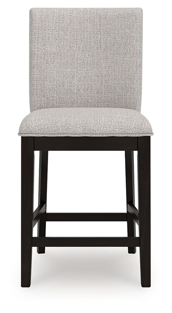 Neymorton - 5 Pc. - Rectangular Dining Room Counter Table, 4 Barstools - Dark Grayish Brown - R&R Furniture Gallery (Fountain Valley, CA)