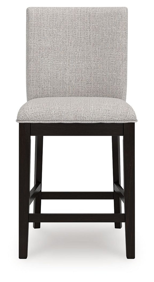 Neymorton - 5 Pc. - Rectangular Dining Room Counter Table, 4 Barstools - Dark Grayish Brown - R&R Furniture Gallery (Fountain Valley, CA)