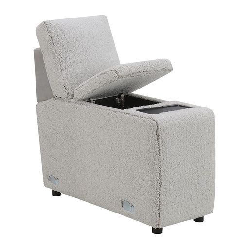 Tarrance - Modular Console With Wireless Charging & USB - Gray - R&R Furniture Gallery (Fountain Valley, CA)