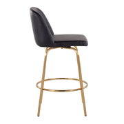 Toriano - Contemporary, Fixed Height Counter Stool With Swivel With Round Footrest (Set of 2) - R&R Furniture Gallery (Fountain Valley, CA)