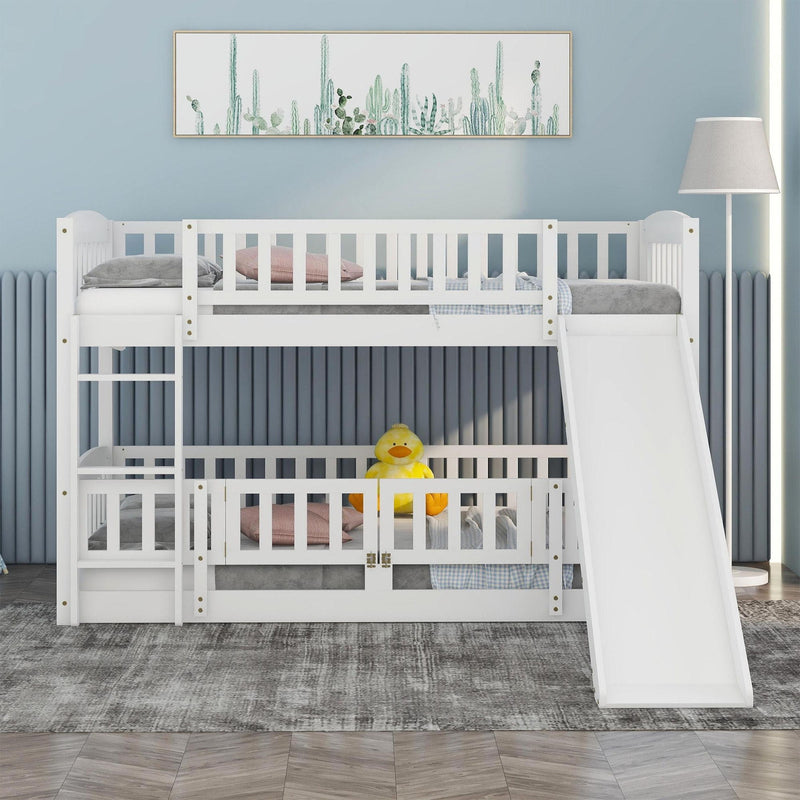 Low Bunk Bed With Slide, Fence And Ladder - R&R Furniture Gallery (Fountain Valley, CA)