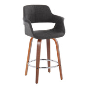 Set of two Lumi Source Vintage Flair mid-century modern counter stools with swivel, round footrest, and fixed height.