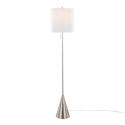 Contemporary Lumisource Cone floor lamp with black conical shade and sleek metal stand, modern floor lighting for living room decor.