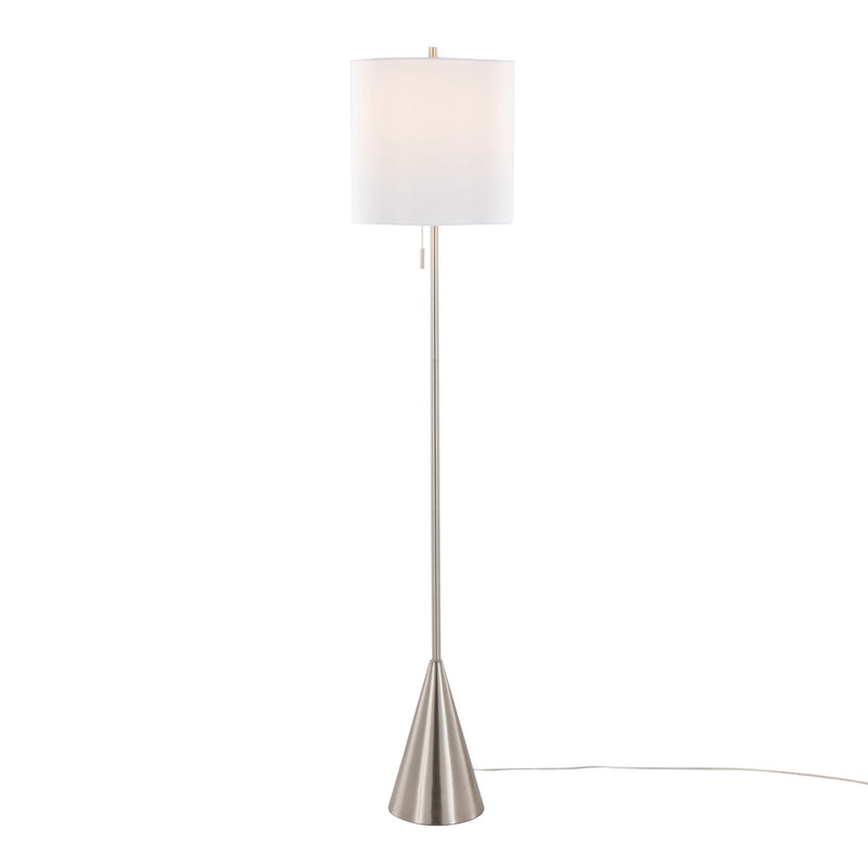 Contemporary Lumisource Cone floor lamp with black conical shade and sleek metal stand, modern floor lighting for living room decor.