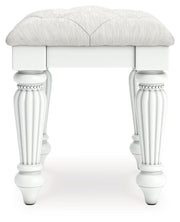 Kozlani - Vanity Upholstered Stool - White - R&R Furniture Gallery (Fountain Valley, CA)
