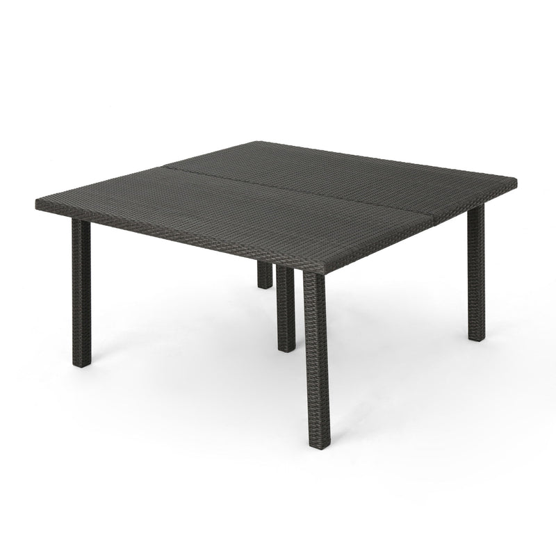 Outdoor Square Rattan Wicker Dining Table - Gray - R&R Furniture Gallery (Fountain Valley, CA)