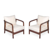 Outdoor Lounge Chair With Woven Backrest, Solid Wood Frame, Comfortable Cushions - R&R Furniture Gallery (Fountain Valley, CA)