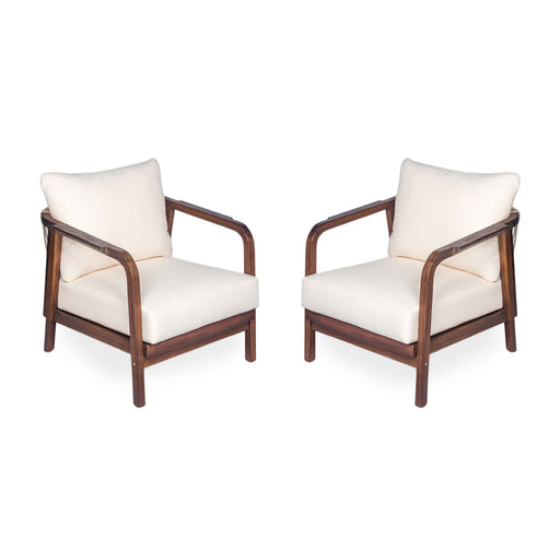Outdoor Lounge Chair With Woven Backrest, Solid Wood Frame, Comfortable Cushions - R&R Furniture Gallery (Fountain Valley, CA)