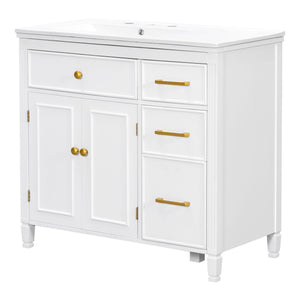 Bathroom Vanity With Sink Top, 3 Soft Closing Drawers