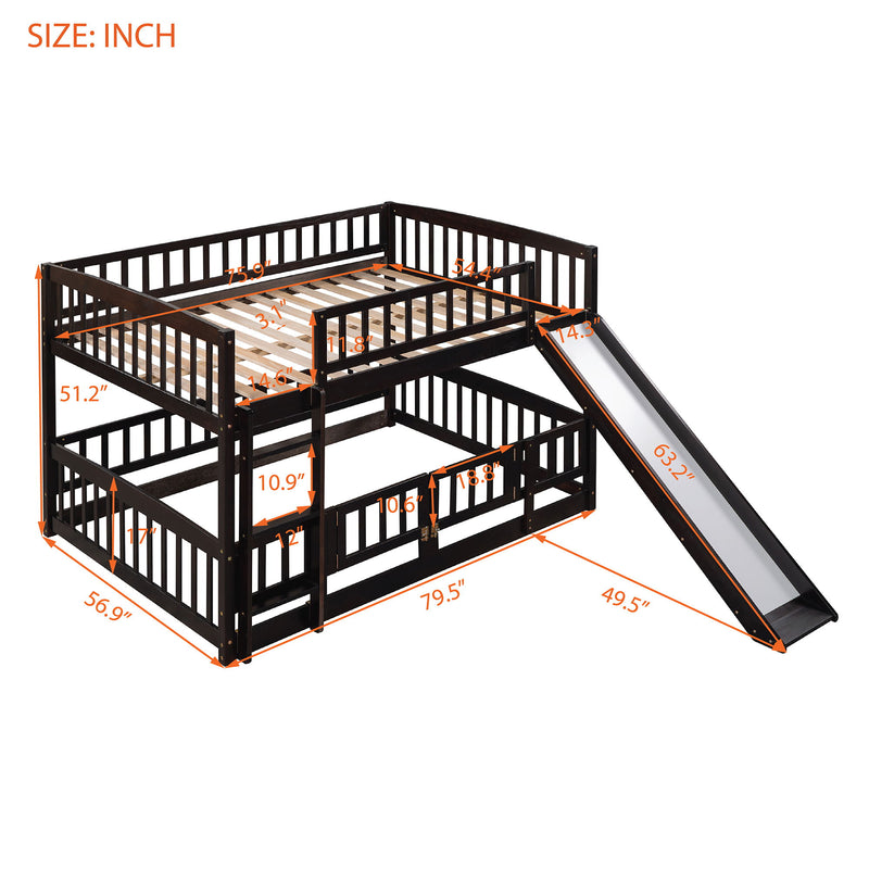 Low Bunk Bed With Slide, Fence And Ladder - R&R Furniture Gallery (Fountain Valley, CA)