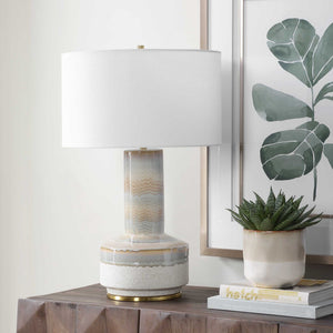 Armitage - Textured Table Lamp - Blue / Brown / Gray / White