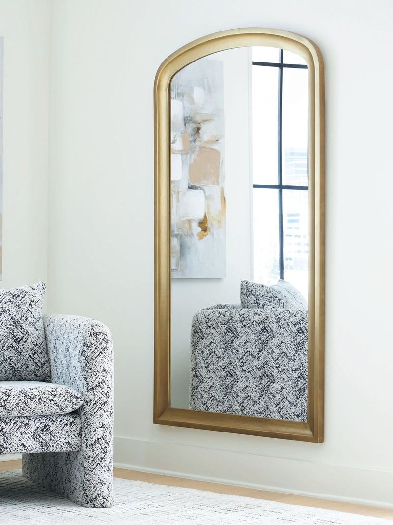 Fintan - Floor Mirror - Gold Finish - R&R Furniture Gallery (Fountain Valley, CA)