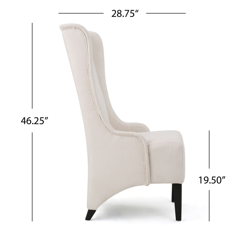 Noble House Alight upholstered dining chairs with high backs and birch wood legs, set of 2, stylish and comfortable for dining rooms