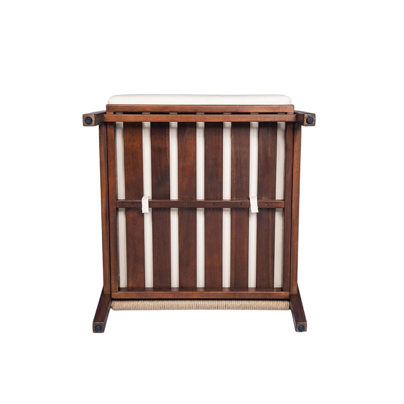 Outdoor Lounge Chair With Woven Backrest, Solid Wood Frame, Comfortable Cushions - R&R Furniture Gallery (Fountain Valley, CA)