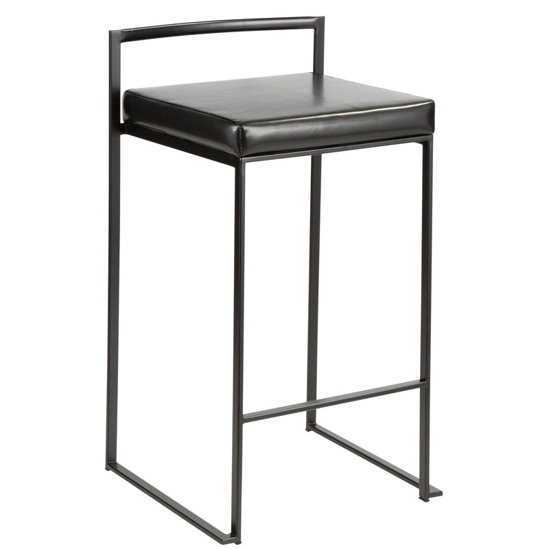 Lumi Source Fuji contemporary style stackable counter stool with sleek design and wooden finish, perfect for modern kitchen or bar area.