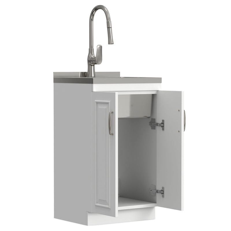 Darwin - Deluxe Laundry Cabinet With Pull-Out Faucet And Stainless Steel Sink
